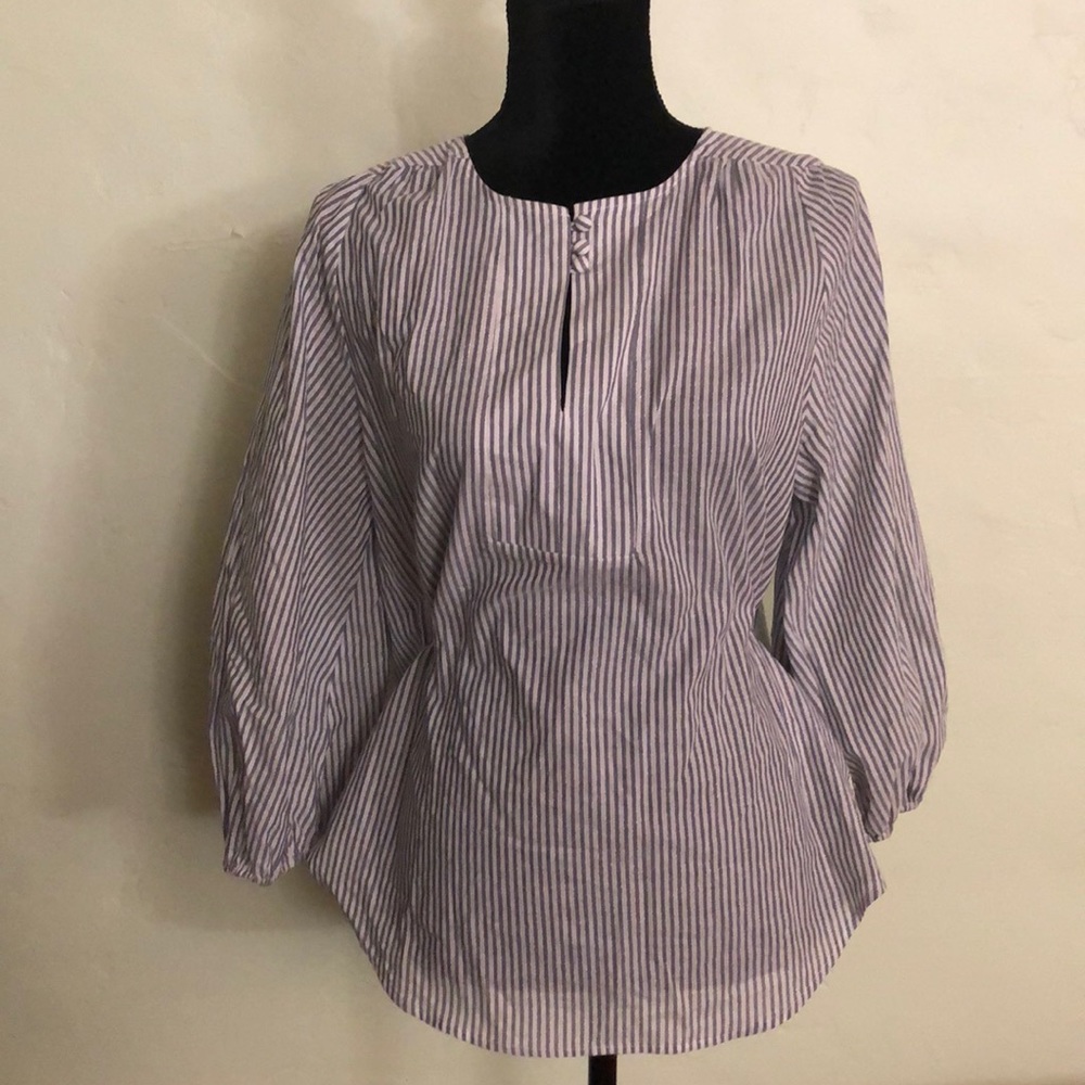 Eva Mendes, Blue & White Stripe Blouse, M